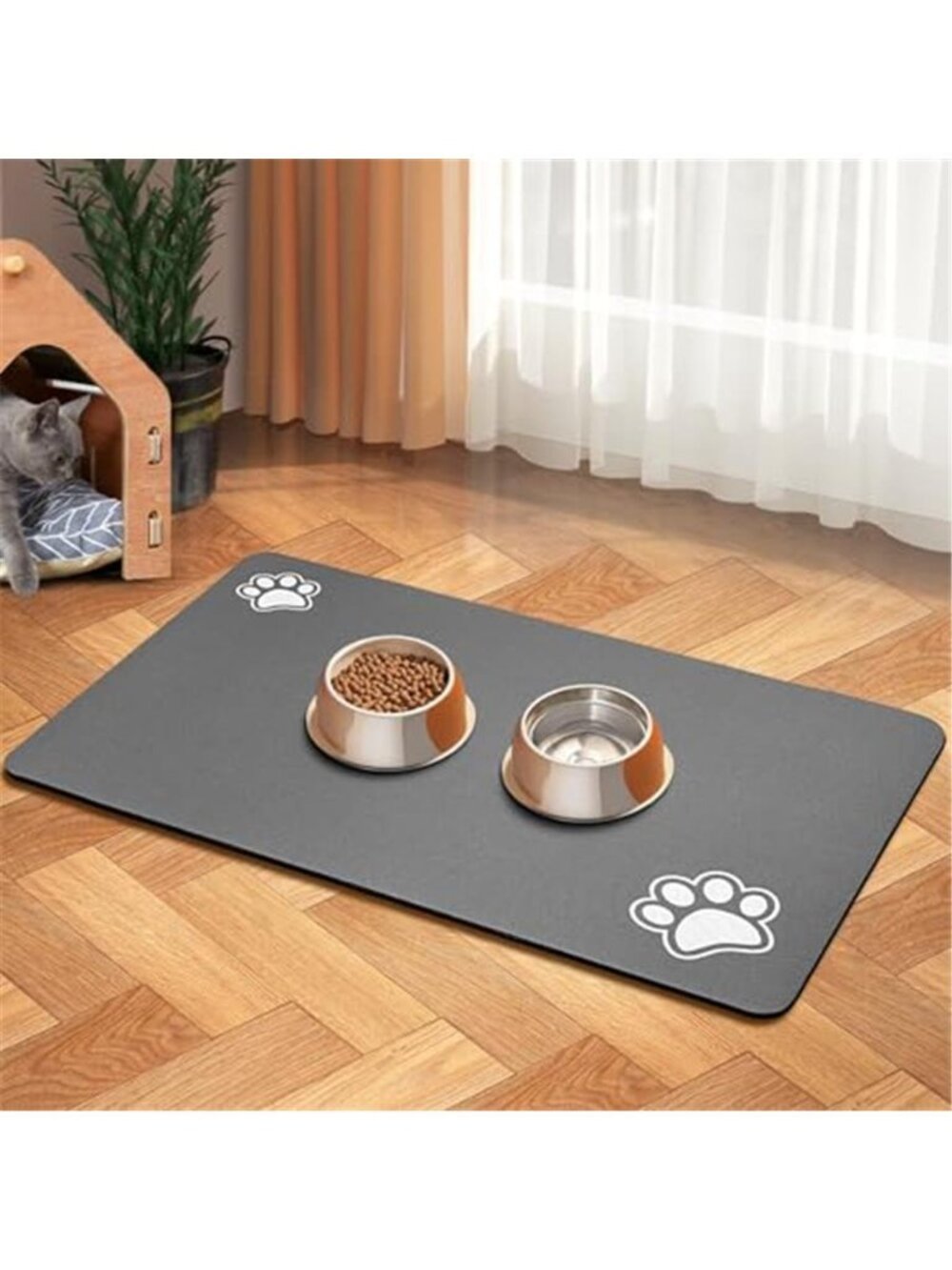 Pet Feeding Mat-Absorbent Dog Mat for Food and Water Bowl-Accessories Pet 12*19